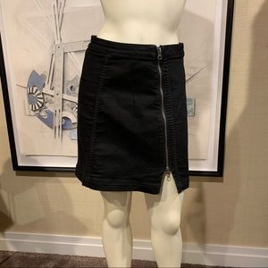 Free People black denim skirt